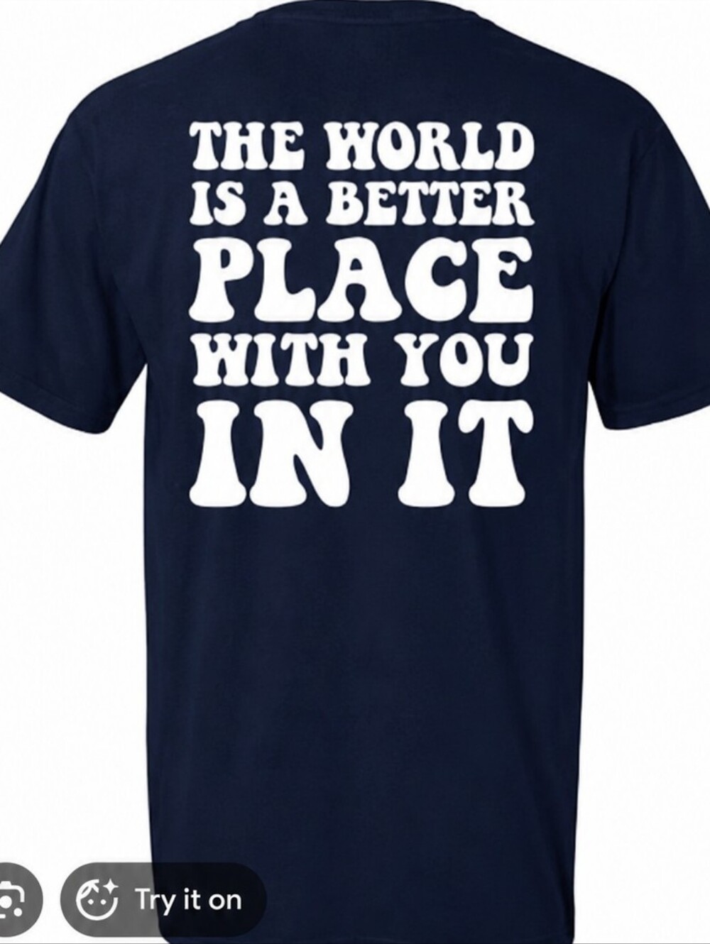 Comfort Colors Navy Short-Sleeve Tee with White Mountain Heart Graphic